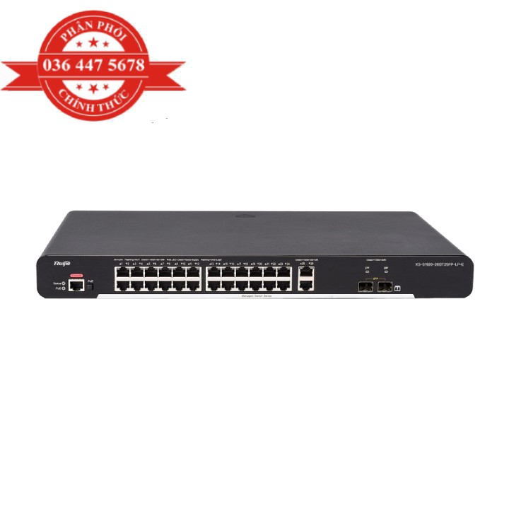 Thiết Bị Chuyển Mạch 24 Cổng 10/100Base-T Managed PoE Switch RUIJIE XS-S1920-24T2GT2SFP-LP-E – Hàng Chính Hãng Thiết Bị Chuyển Mạch 24 Cổng 10/100Base-T Managed PoE Switch RUIJIE XS-S1920-24T2GT2SFP-LP-E – Hàng Chính Hãng