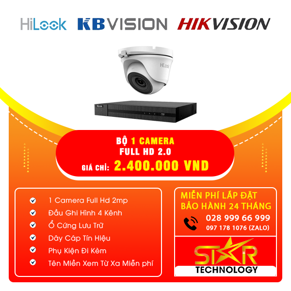 Trọn Gói Bộ 1 Camera HILOOK FULL HD 2.0MP Trọn Gói Bộ 1 Camera HILOOK FULL HD 2.0MP