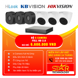 Trọn gói Bộ 6 Camera KBVISION FULL HD 2.0MP