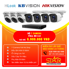 Trọn gói Bộ 7 Camera HILOOK FULL HD 2.0MP