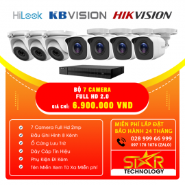 Trọn gói Bộ 7 Camera HILOOK FULL HD 2.0MP