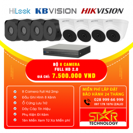 Trọn gói Bộ 8 Camera KBVISION FULL HD 2.0MP