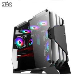 Thùng máy Case Sama Gaming TG03 (Trắng Đen) (Tặng 6 Fan RGB)
