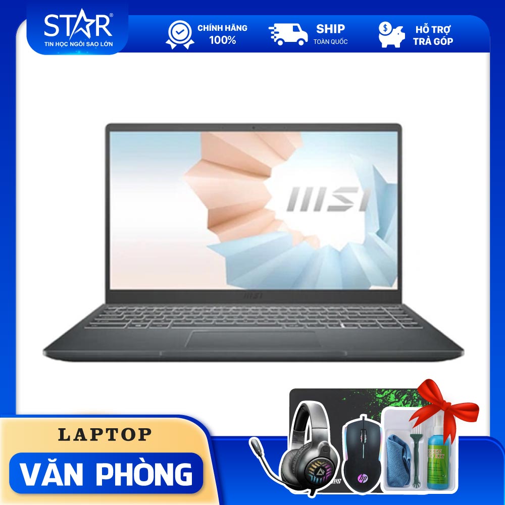 Laptop MSI Modern 14 B11MOU 847VN: i7 1195G7,Intel Iris Xe Graphics, Ram 8GB, SSD NVMe 512GB, Win10, 14.0”FHD Laptop MSI Modern 14 B11MOU 847VN: i7 1195G7,Intel Iris Xe Graphics, Ram 8GB, SSD NVMe 512GB, Win10, 14.0”FHD