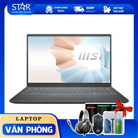 Laptop MSI Modern 14 B11MOU-1033VN: i7 1195G7, Intel Iris Xe Graphics, Ram 8G, SSD NVMe 512G, Win11, Led Keyboard, 14.0”FHD IPS (Gray)