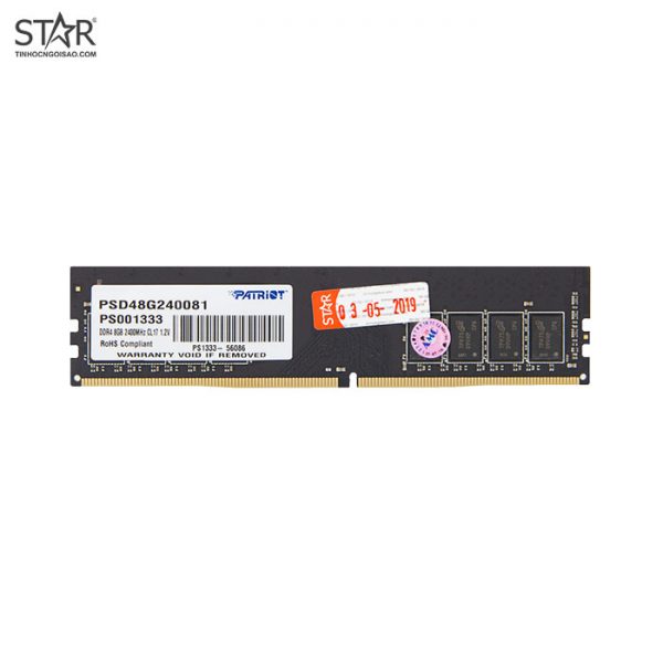 Ram DDR4 Patriot 8G/2400 Signature Line Không Tản Nhiệt Ram DDR4 Patriot 8G/2400 Signature Line Không Tản Nhiệt