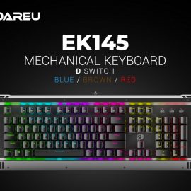 Bàn Phím Cơ Dare-U EK145 Led Gaming Brown Switch (Đen)