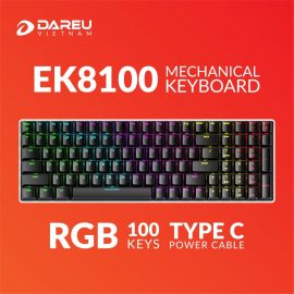Bàn Phím Cơ Dare-U EK8100 RGB Gaming Brown Switch