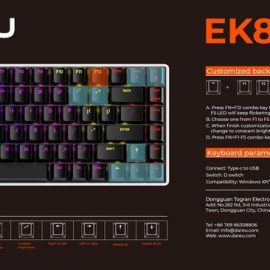 Bàn Phím Cơ Dare-U EK884 RGB Gaming Brown Switch