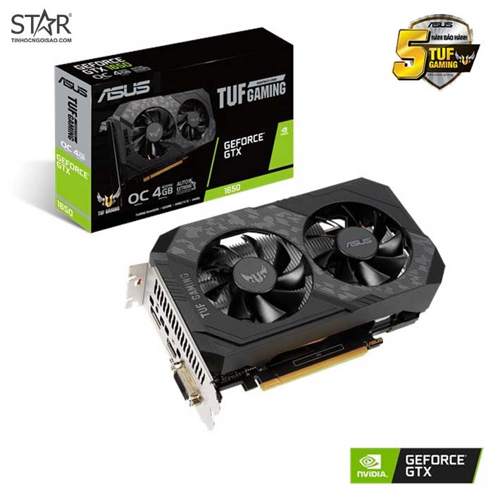 VGA Asus GTX 1650 4G GDDR6 TUF Gaming OC Edition (TUF-GTX1650-O4GD6-P-GAMING) VGA Asus GTX 1650 4G GDDR6 TUF Gaming OC Edition (TUF-GTX1650-O4GD6-P-GAMING)