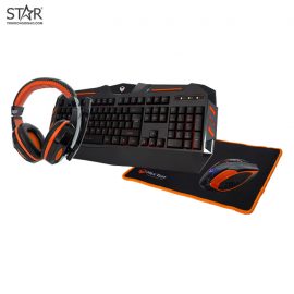 Combo Phím Chuột Tai Nghe Lót Chuột Meetion MT-C500 Chính Hãng (Đen)
