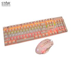 Combo Phím Chuột Bosston EK9350 Queen Pink Chính Hãng (Hồng)