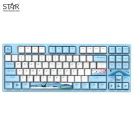Bàn Phím Cơ Dare-U A87 SWALLOW Cherry MX Red Switch TKL (Xanh Trắng)