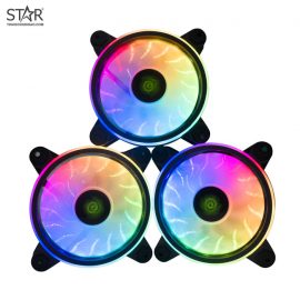 Fan Case VSP V207 ARGB 12cm Pack 3 Fan (Hub + Remote)