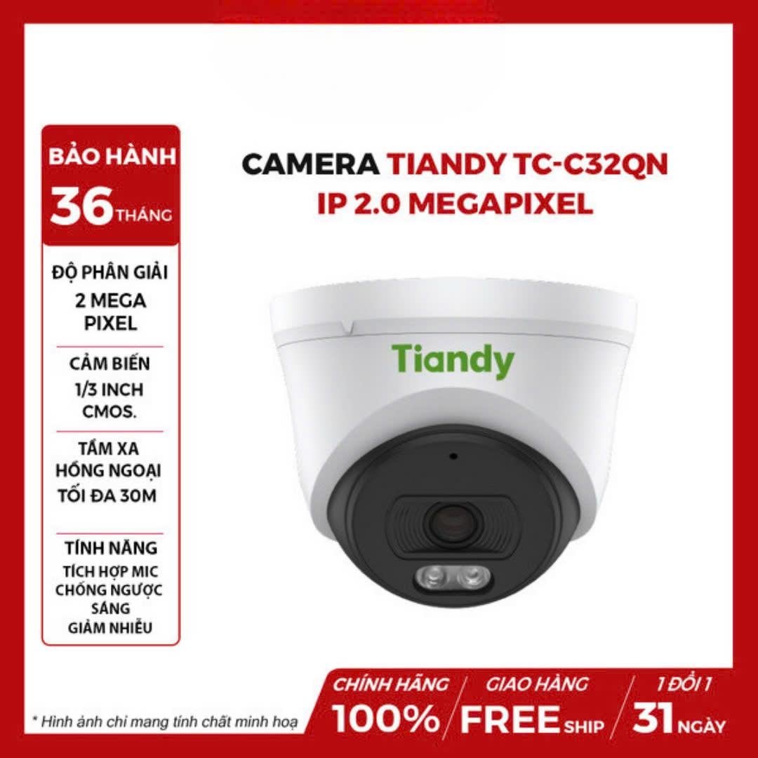 Camera TIANDY TC-C320N IP Dome Hồng Ngoại 2.0 MP (I3/E/Y/2.8mm) Camera TIANDY TC-C320N IP Dome Hồng Ngoại 2.0 MP (I3/E/Y/2.8mm)